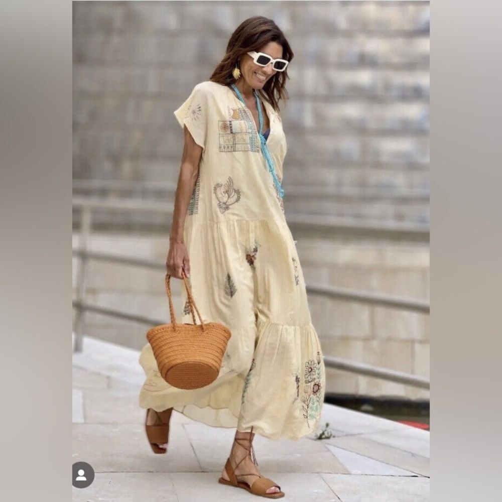 Zara Limited Edition Voluminous Embroidered Dress New - Picture 2 of 10